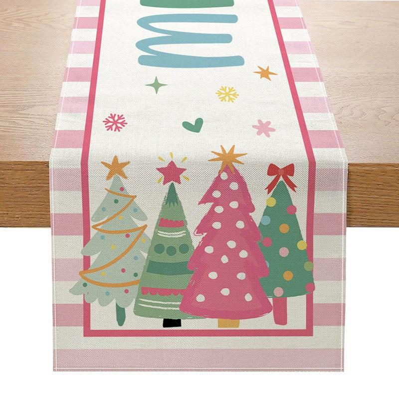1PC Table Cover New Year 2026 Snowman 33*183cm Table Decor Merry Christmas Decoration Christmas Xmas Tree Table Runner