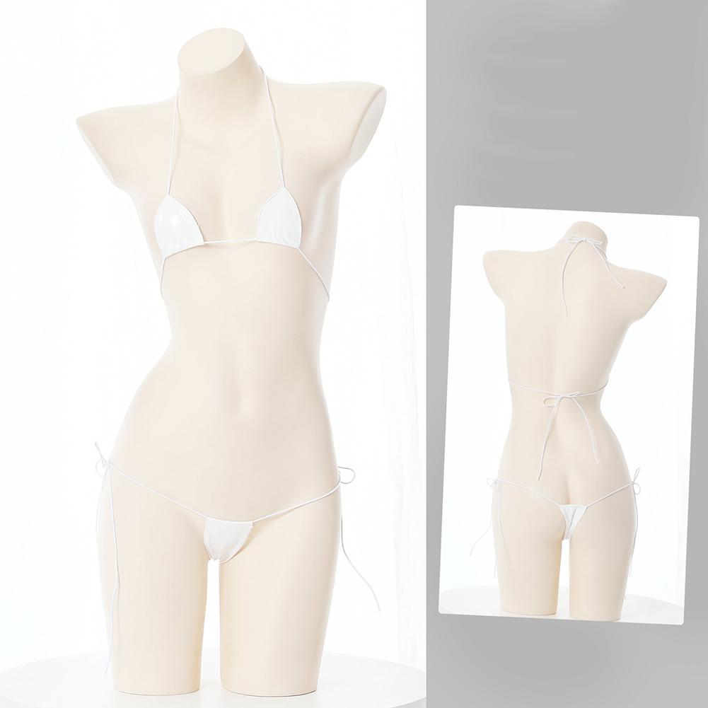 Halter Lace-up Lingerie Patent Leather Lingerie Sexy Lingerie