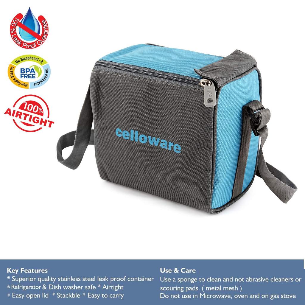 Edelstahl Auslaufsicheres Lunchbox-Set Für Büro Schule Mit Isolierter Tasche Und Becher – Kompakte Und Langlebige Mahlzeiten-Transportlösung