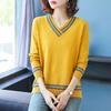Women's Autumn & Winter Short-Style Pullover Sweater Sweetheart V-Neck Loose Knit Base Layer Top