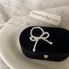 Exquisite Silver Pearl Bow Elastic Ring for Women – Versatile and Stylish Design