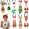 Quick Wear Holiday Necktie Adjustable Glitter Christmas Necktie, Non-woven Fabric Dress Up Costume Fun Party Favors Accessories, Sparkling Funny