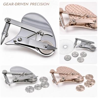 Mechanical Gear Linear Drawing Pen Tool with Adjustable Spoke Wheels for Precise Pattern Making and Technical Drafting Applications