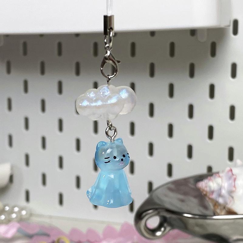 

Серебристое облако кошка ручной работы бисерный милый кулон солнечный день кулон кулон милый аниме мультфильм креативный брелок сумка аксессуары синий