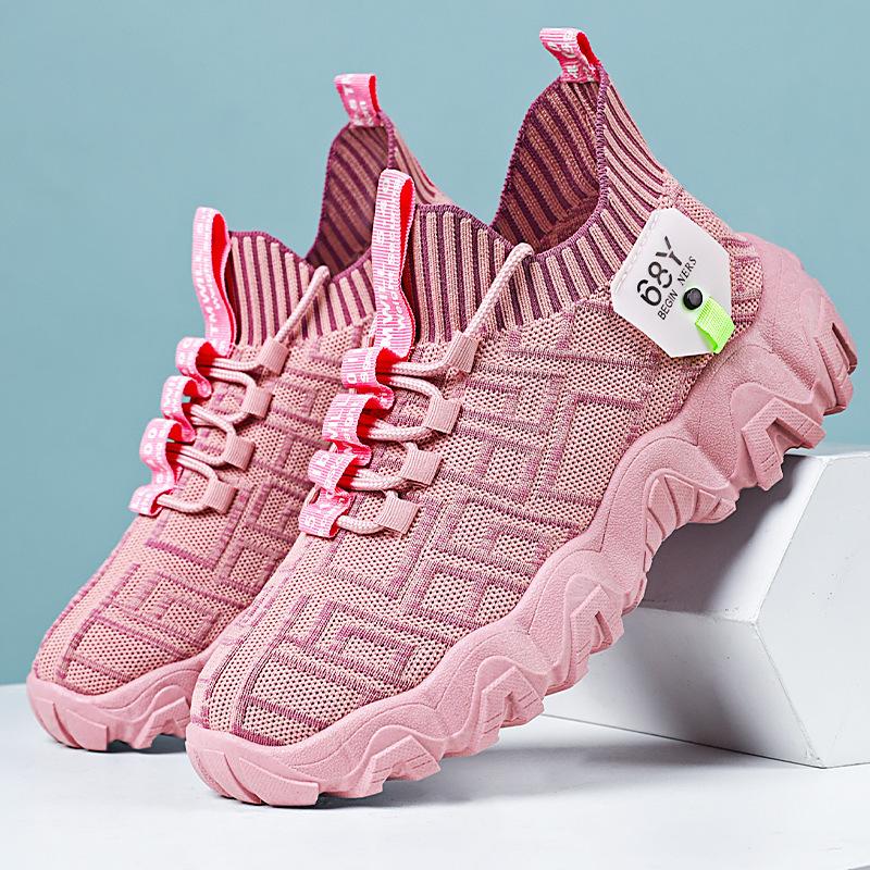 Shoes women's casual shoes new flying woven mesh shoes color matching fashion single shoes platform trend coconut shoes