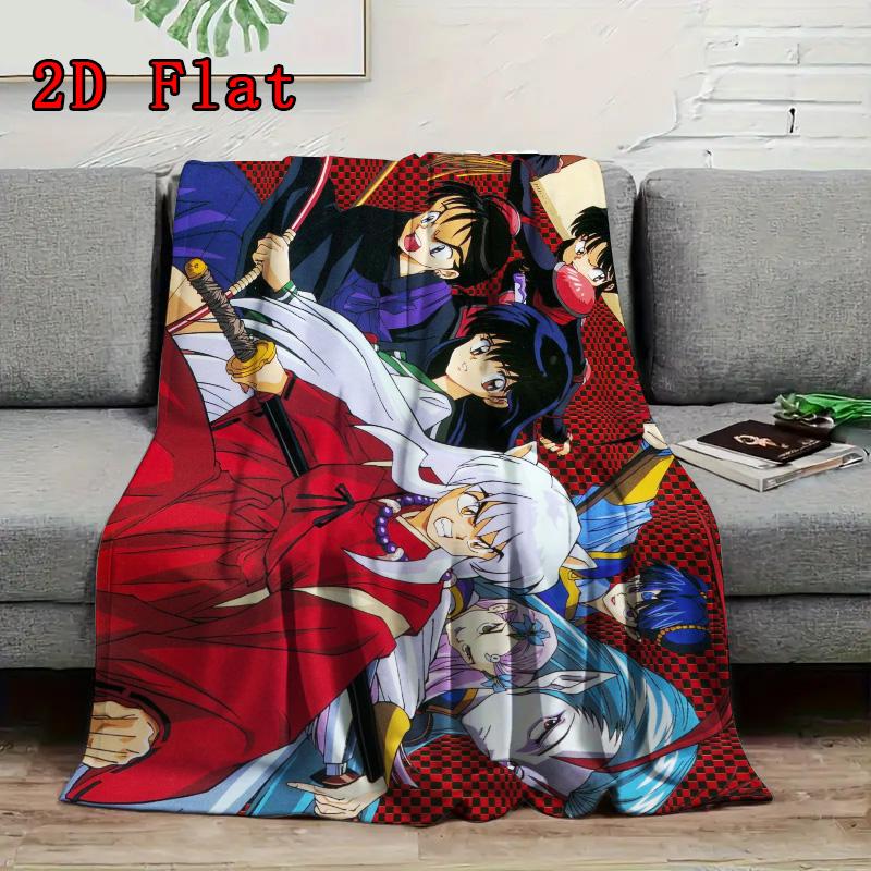 Inuyasha 2D Flat Pattern Flannel Blanket High Quality All Seasons Warmth and Comfort Perfect for Christmas Gifts.DMT0925447