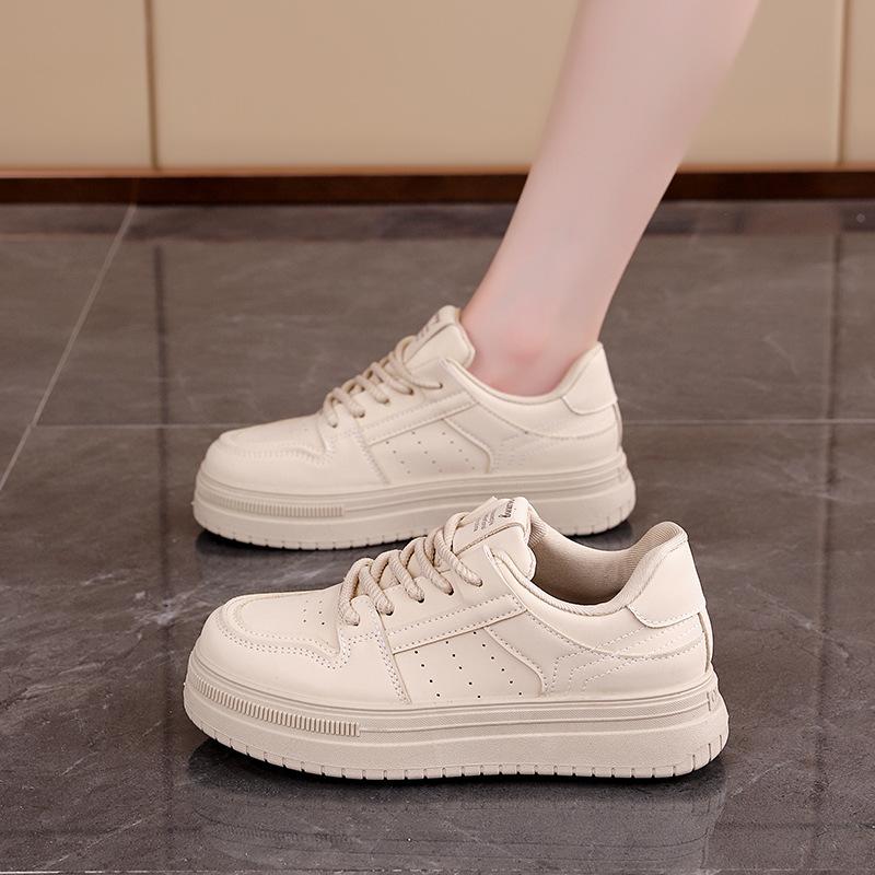 2025 Spring Little White Shoes New Korean Version Ins Female Students Platform Heightening Sports Board Shoes Casual Street Shot G7612
