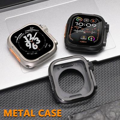 Metall-Uhrgehäuse für Apple Watch Ultra 3 2 1 49mm 46mm 45mm 44mm Legierungsgehäuse Schutzabdeckung für iwatch Serie 11 10 9 8 7 6 5 SE3