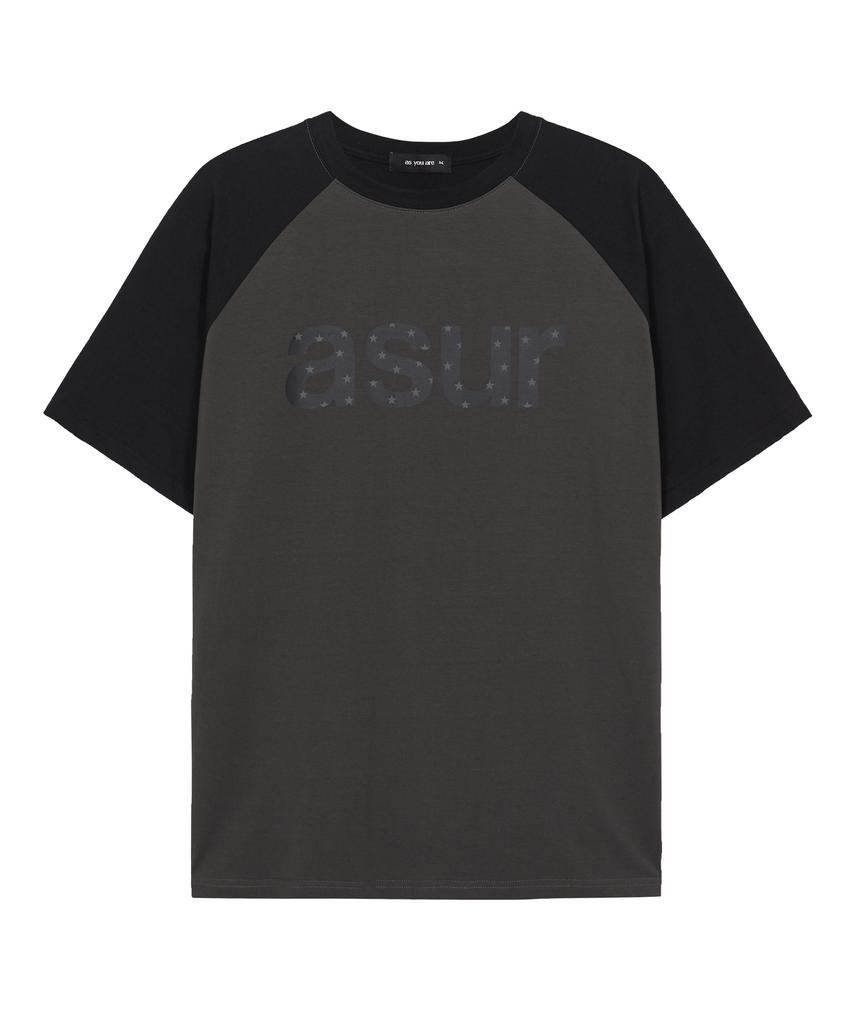 Aejeuyua Logo Raglan T-Shirt Charcoal