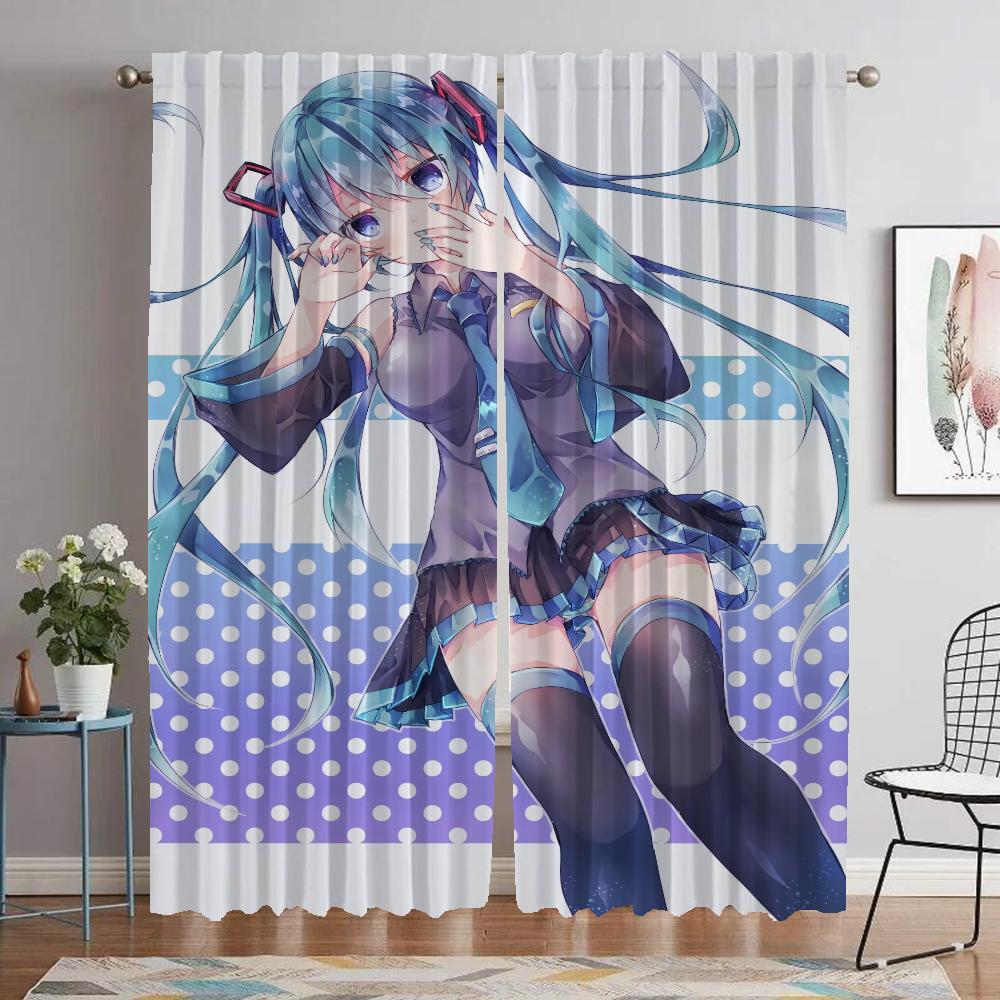 Partition Hatsune M-Miku Curtain Window Home Interior Curtains for Camera Curtains Child Room Tulle for Bedroom Shades Living