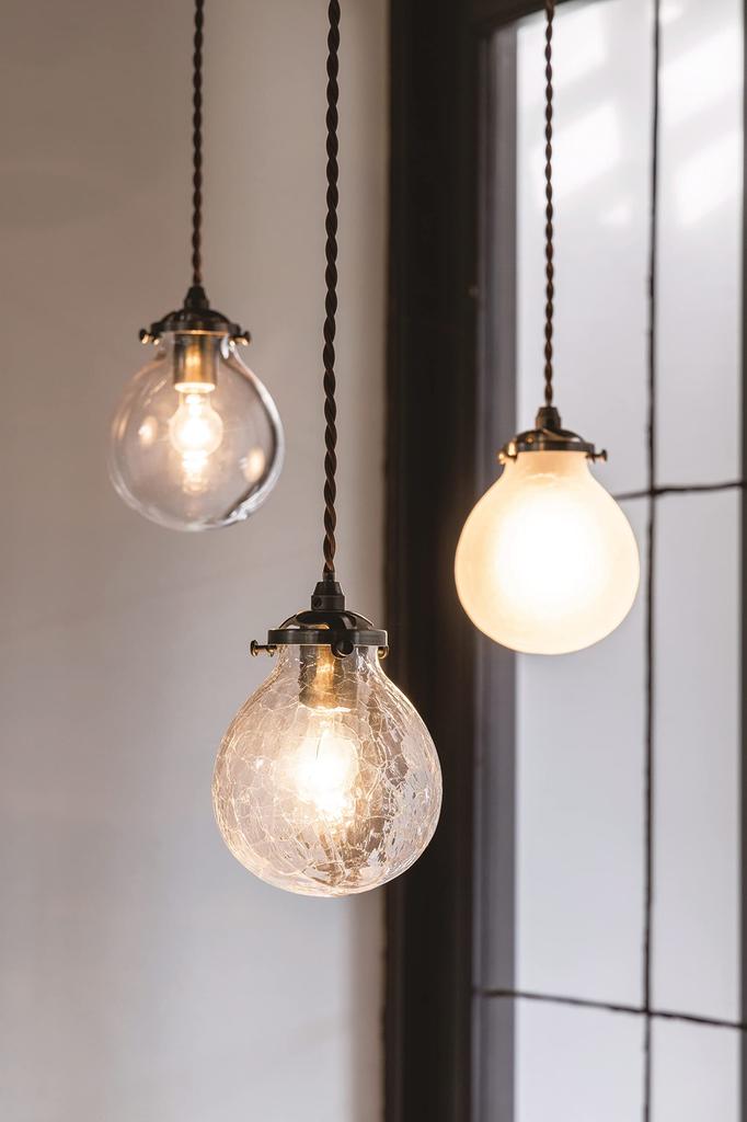 Interform LT-9825CF Marvel Pendant Light (Bulb not included, sold separately) in Crack Frost Glass with Drop Pattern