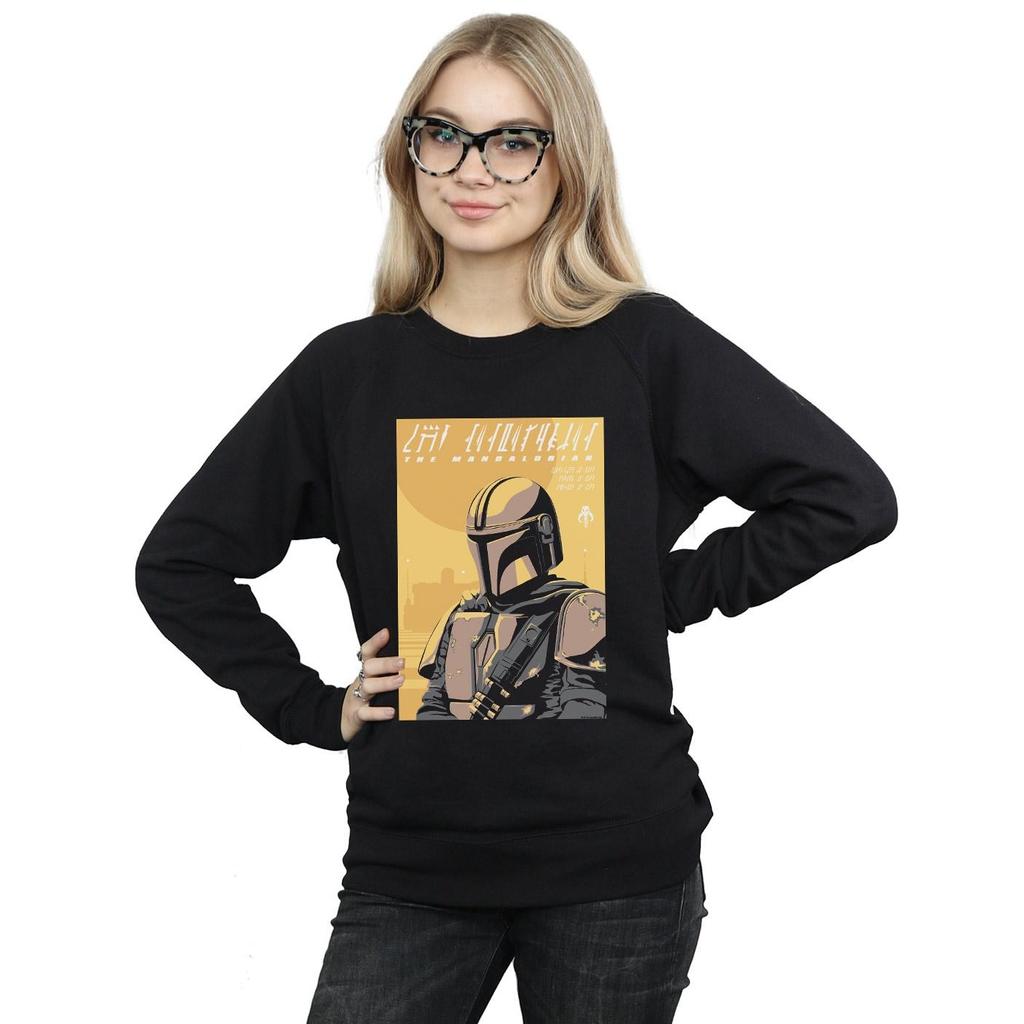Star Wars Womens/Ladies The Mandalorian Art Poster Sweatshirt