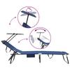 Folding Sun Lounger Blue 190 X 57 X 81 Cm Oxford Fabric