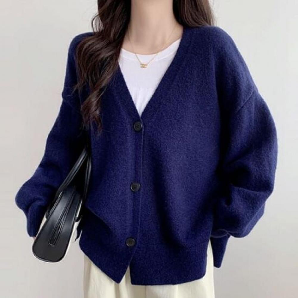 Navava Women Simple Basic Long Sleeve Knit Cardigan Nk3228