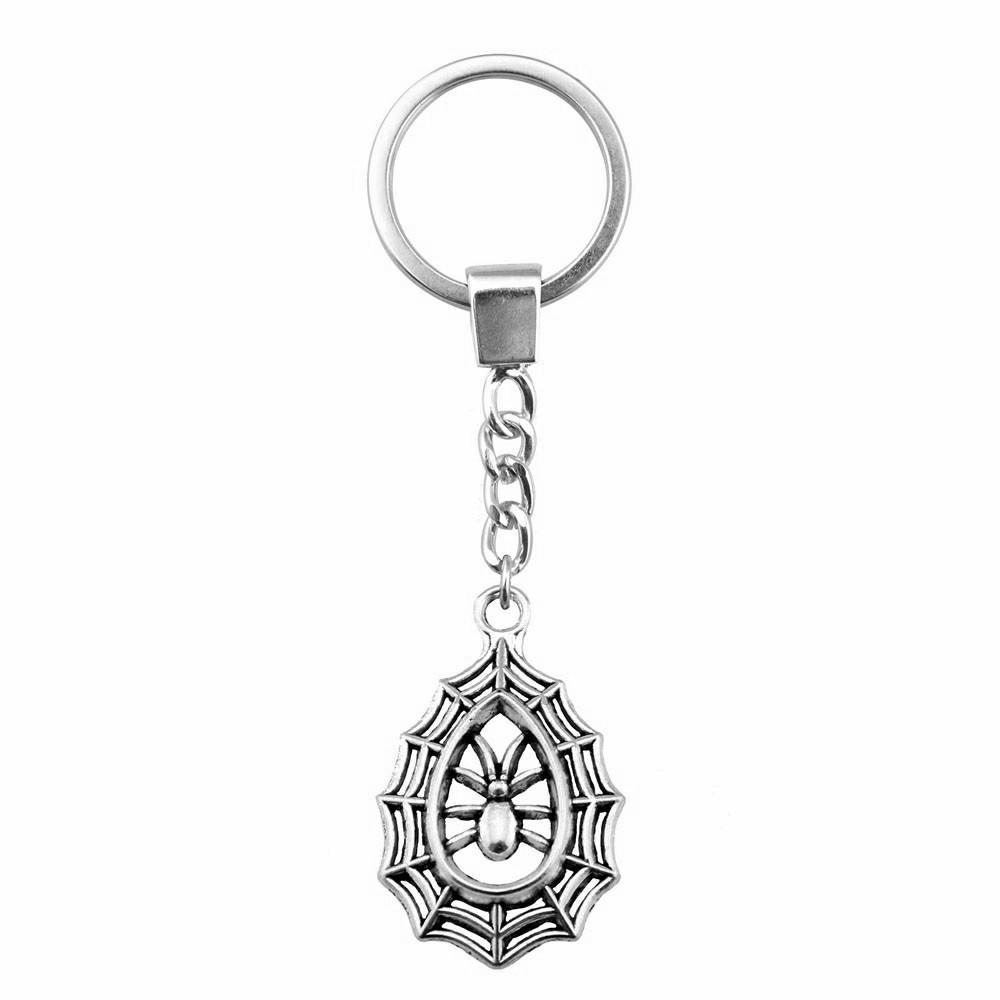 Gothic Floral Cross Keychain Religious Theme Pendant Key Ring 30mm Ring