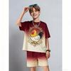 Men's Set Fun Cartoon Chicken Printed Men's T-shirt and Shorts 2 Piece Set Summer Casual Outdoor Men's and Women's Outfit Clothing