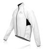 Morethan Langarm Radjacke Windbreaker Herren (Größe Klein/Weiß) Herbst Winter (Leicht/UV-Schutz/Rückentasche/Verstaubar) WVP-005