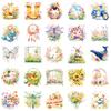 50 Watercolor Fresh Various Small Animal Stickers Notebook Mobile Phone Water Cup Waterproof Decorative Stickers
