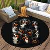 Dogs Round Area Rug,Carpet Rug for Living Room Bedroom Sofa Playroom Decor,Non-slip Floor Mat