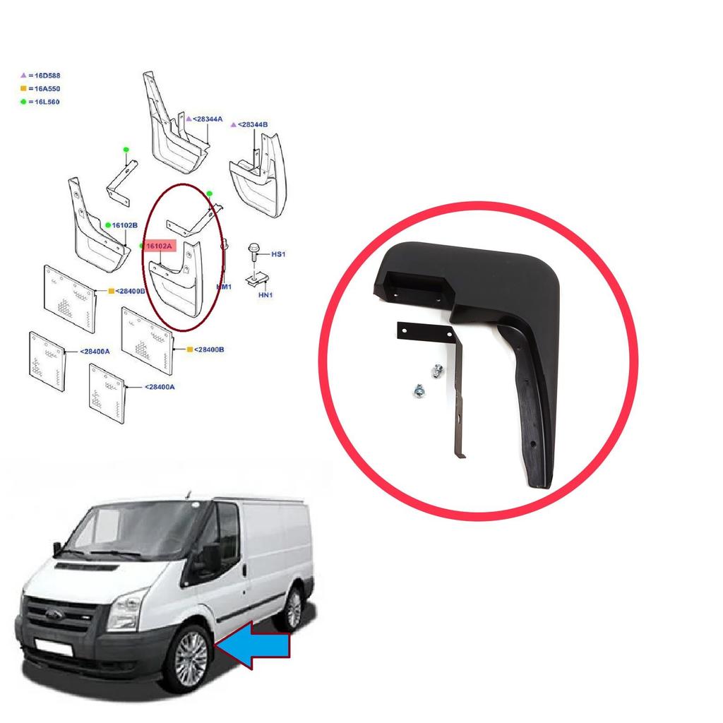 ESP1229-1 Front Left Mud Flap Splash Guard for Ford Transit MK6 MK7 Tourneo 2000-2014 1549540