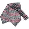 Hi-Tie Men Business Cravat Silk Ascot Scarves Grey Paisley Tie Set for Men Handkerchief Cufflink Set