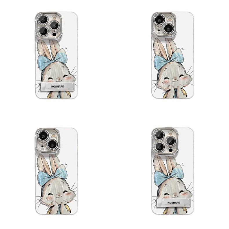 Bow Tie Rabbit for IPhone 16 Cell Phones 15 Cases 14 Protection for IPhone 13 Sets 12 Silicone Full Cover