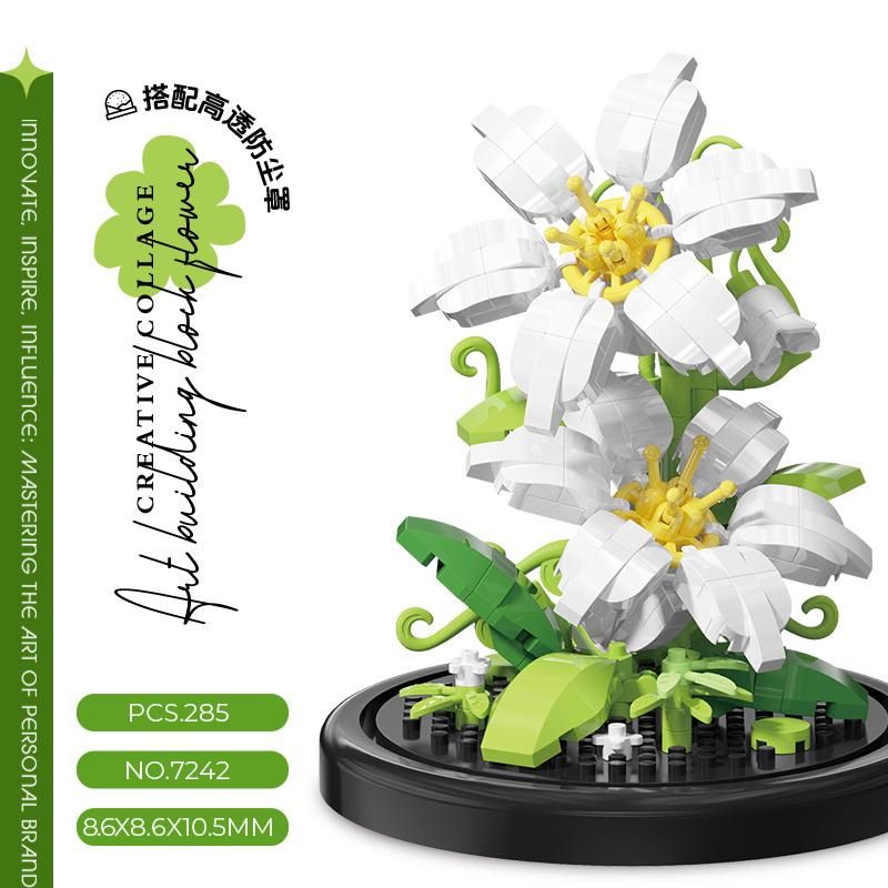 Creative Building Blocks Eternal Flower Bouquet Assembly Blocks Mini Brick Valentine's Day Birthday Gift Kids Toys