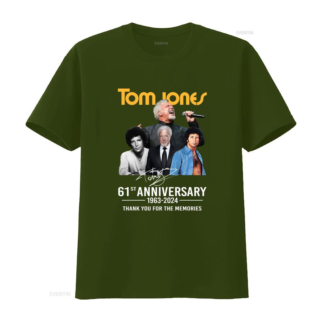 Tom Jones 61st Anniversary 1963 2024 Thank You For The Memories T Shirt vintage Washed graphic Versatile homme designer clothes