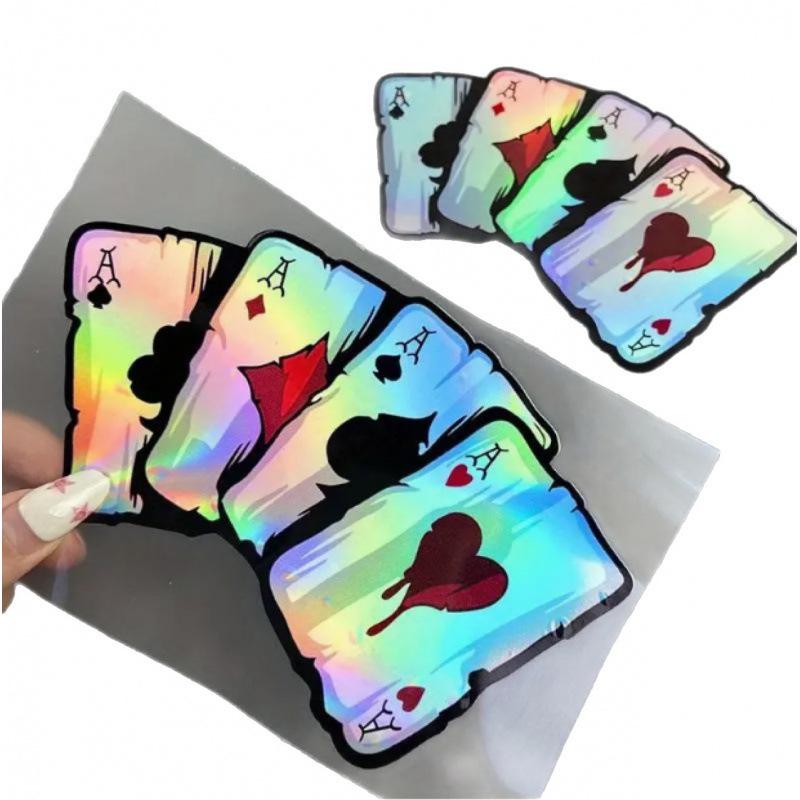 Multicolor Creative Cartoon Playing Card Decals for Cars & Motorcycles