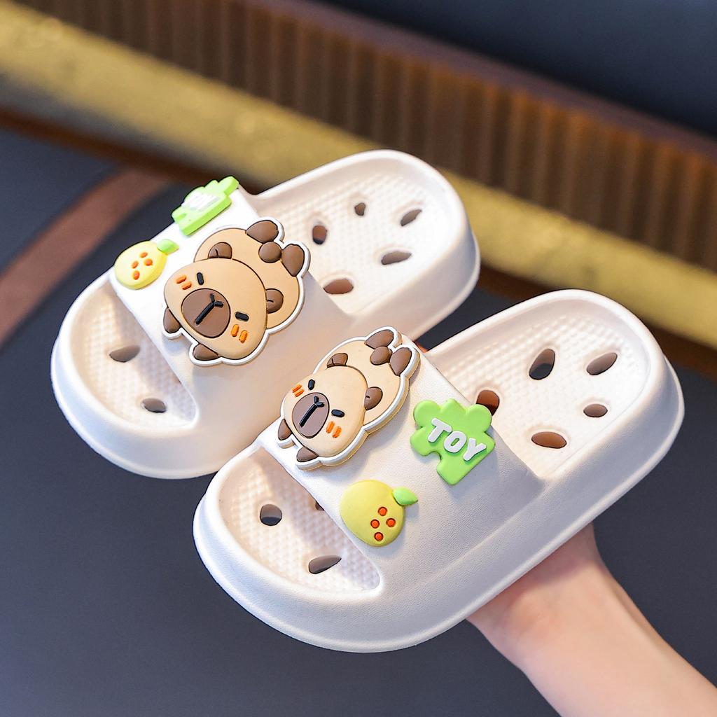 Kids Summer Bathroom Slippers Non Slip Quick Dry Hollow Out Indoor Home Bath Sandals For Boys Girls Toddler
