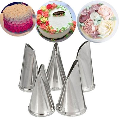 5 Pcs/Set Cupcake Craft Flower Cream Petal Icing Piping Nozzles Pastry Cake Decorating Tips