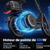 Elektroroller mit Sitz - 500W Motor - Maximale Reichweite 64km - Geschwindigkeit 35 km/h - 20,8 Ah - Zwei 14"-Räder