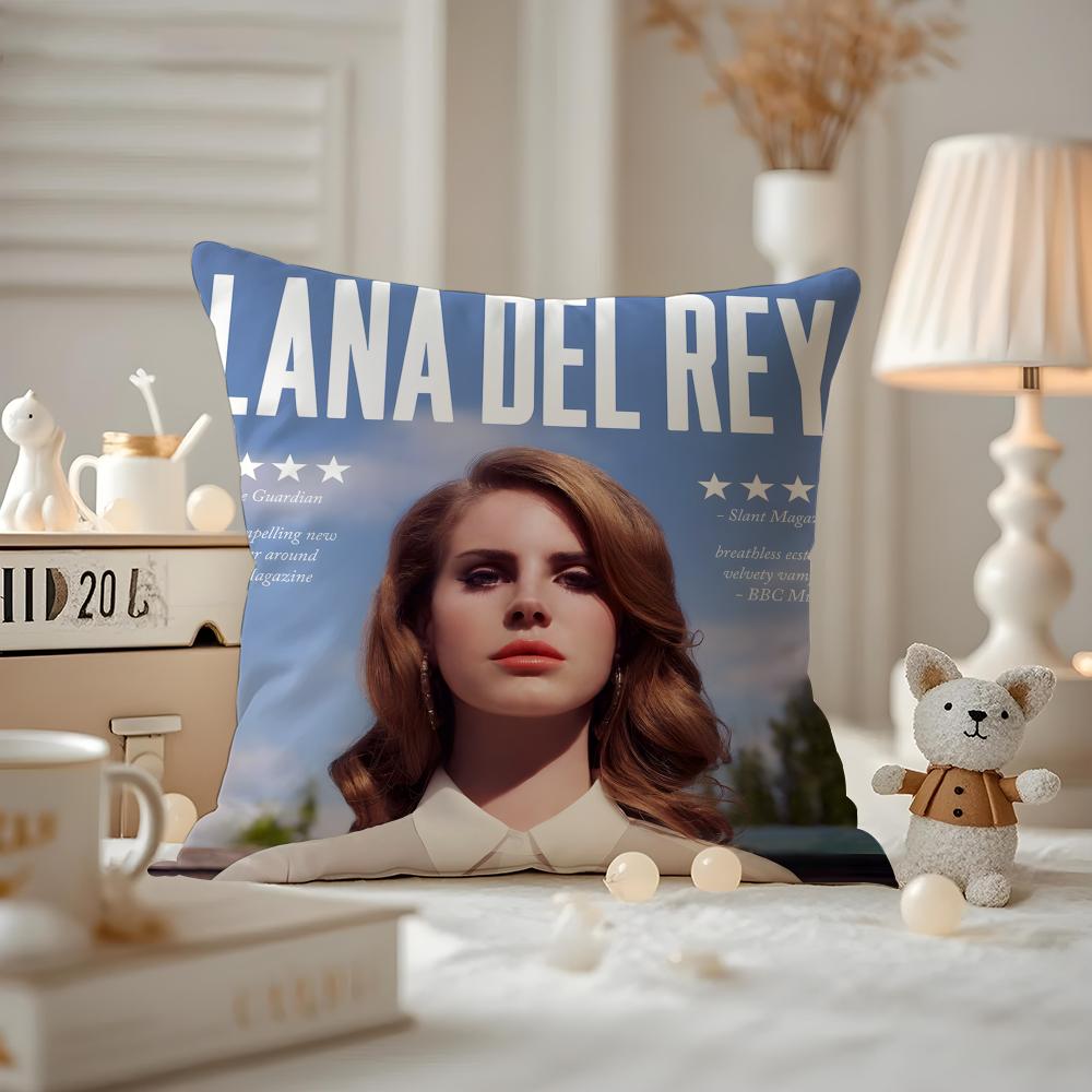 Singer L-Lana Del Rey Cushion Cover Anti-dustmite Pillowcase Invisible zipper silky short plush Sofa cushion cover