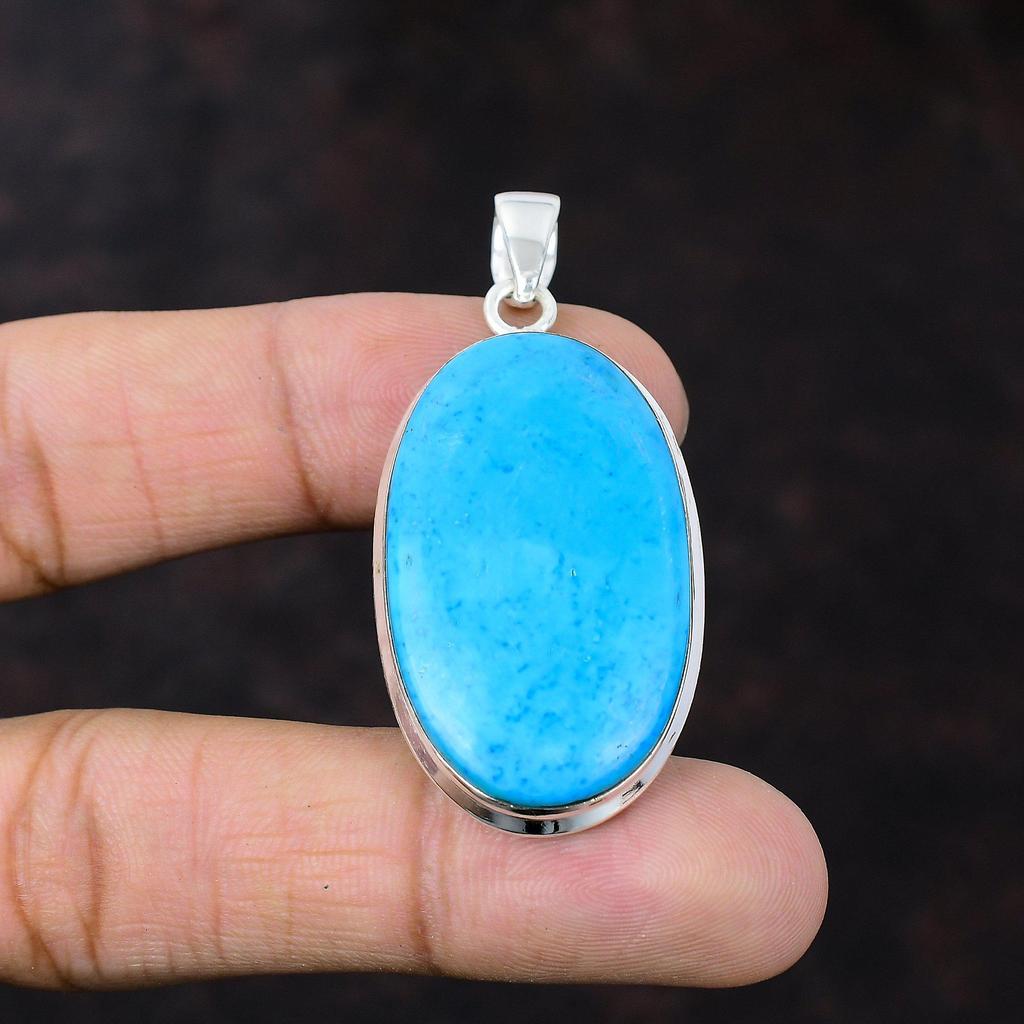 Arizona Turquoise Pendant Handmade Beautiful Jewelry 925 Sterling Silver Pendant Very Pretty Gemstone Jewelry Gift For Her Wonderful Jewelry