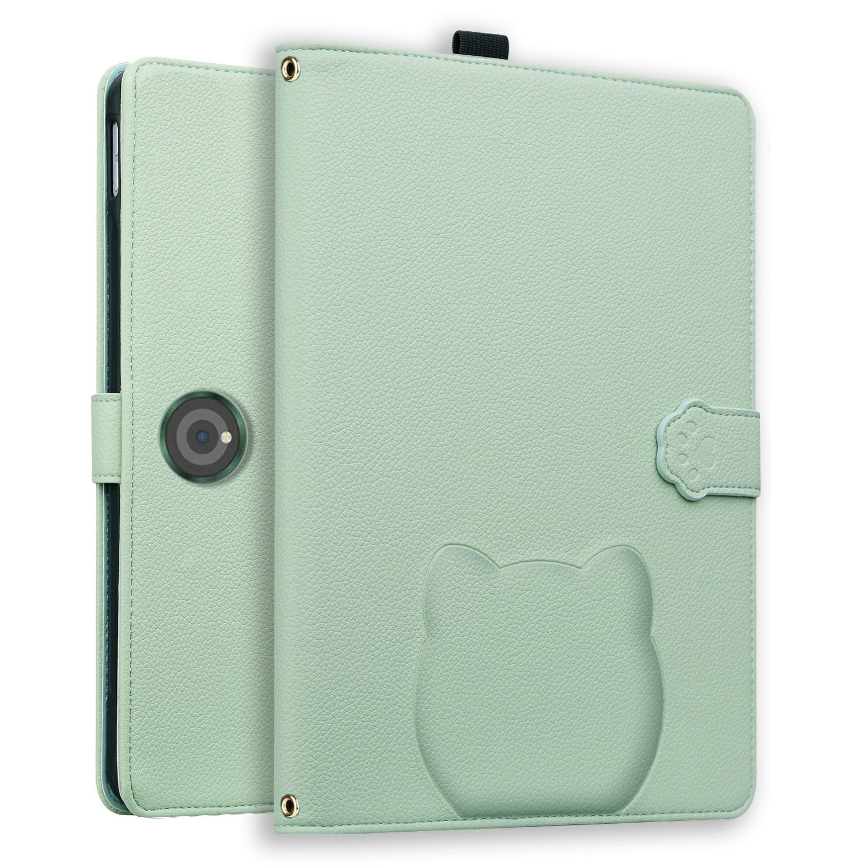 

For OnePlus Pad Pro/Pad 2 Case 3D Effect Cat Pattern Leather Stand Table Cover with Wallet,Stylus Holder Green