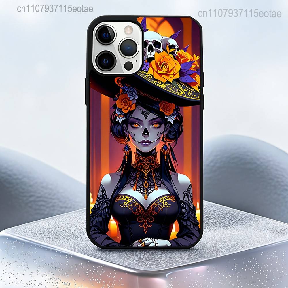Day of the Dead Mexican Skull GIRL Magnetic Case For IPhone 14 16 17 13 12 11 15 Pro Max Plus For Magsafe Wireless Charge Cover