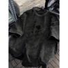 T-shirt Estiva da Uomo in Cotone Lavato Stampa Fantasia Rosa Nera Tessuto Morbido Tendenza Moda Stile Abiti Adatti