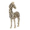 Resin Zebra Statues Gold Vivid Slip Resistant Compact Simulated Animal Statues for Home Decoration