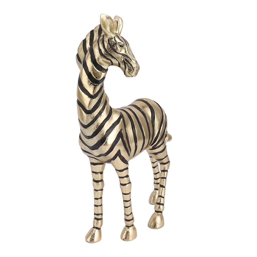 Resin Zebra Statues Gold Vivid Slip Resistant Compact Simulated Animal Statues for Home Decoration