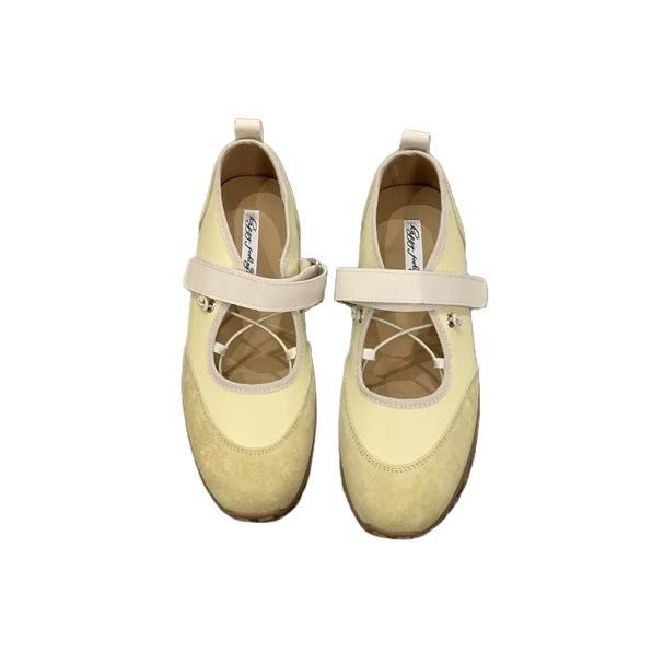 Heel height 2.5cm~ Casual shoes Velcro heightened version thick-soled shallow mouth Mary Jane shoes women's German training shoes heightened board sh