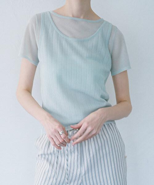 Onaenon Layered Short Sleeve Knit Nek6Mp421