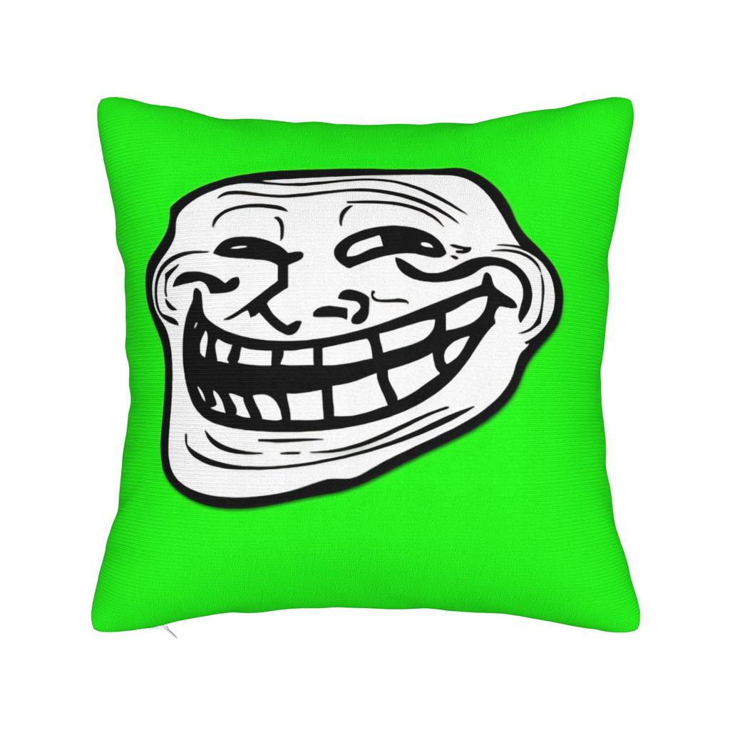 Decorative Pillowcases Funny Trollface Accessories Home Pillow Case Cover Square Multiple Sizes