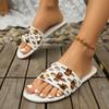 Fashion Women's Fashion Flat Shoes Summer New Round Head Open Toe Rivet Soft Sole Anti-slip Wear-resistant Slippers