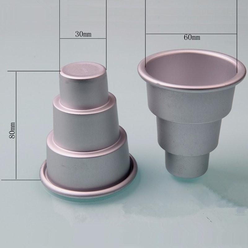 5 Pieces Anodized Aluminum Special Pudding Mould DIY 3-tier Cupcake Pudding Chocolate Cake Mold Baking Pan