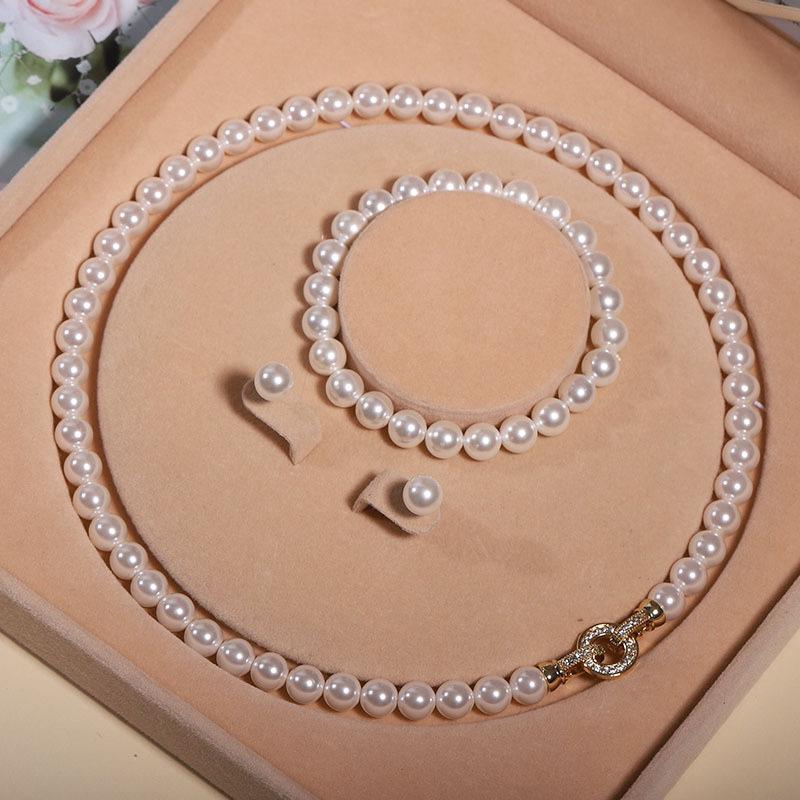 Natural Shell Pearl Necklace - Women's Clavicle Chain Set for Mother's Day Gift