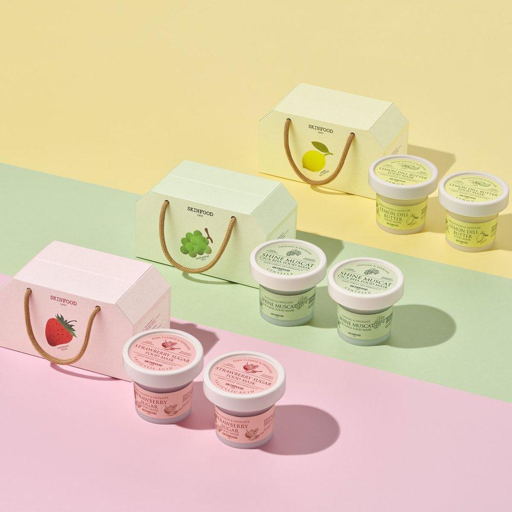 

[Skinfood]Набор пищевых масок Duo Set Клубника Сахар Лимон Укроп Масло Блеск Мускат 3 вида, выберите 1 Strawberry Sugar Duo Set (2 pieces)