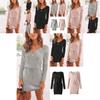 Cozy Deep V-neck Womens Knitted Jumper Sweater Dress For Autumn And Winter