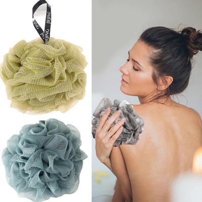 Ren Duschhandduk Mjuk Svamp Duschboll Skummande Boll Nylon Duschboll Duschblomma