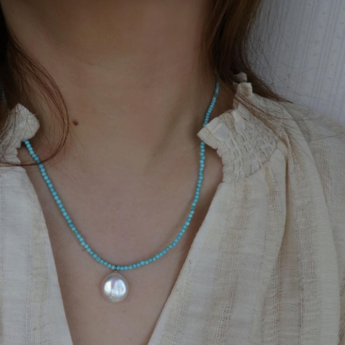 100% Натуральная Барочная Пресноводная Жемчужина и Бирюзовый Камень Женская Бусины Цепочка Ожерелье Для Женщин Новогодние Подарки