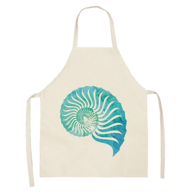 Ocean Animal Whale Jellyfish Pattern Cleaning Aprons Home Cooking Apron Cooking Linen Bibs Waist Baking Kitchen Aprons Delantal